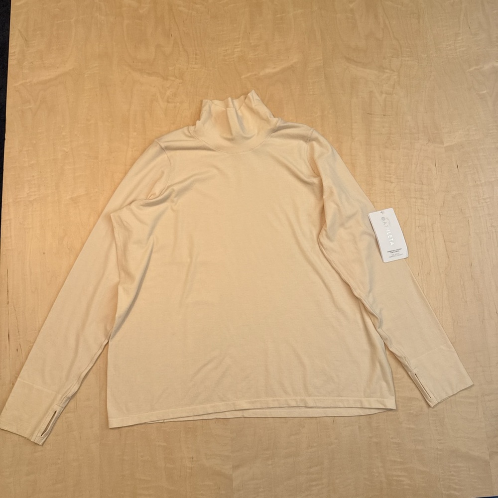 Athleta Cream Long Sleeve Turtleneck